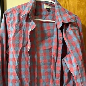 Men’s J Crew Plaid Button Down size Large
